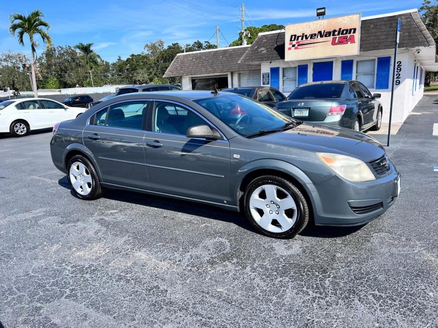 2008 GRAY SATURN AURA XE (1G8ZS57N98F) with an 3.5L engine, Automatic transmission, located at 2929 9th St. West, Bradenton, 34205, (941) 242-2810, 27.473591, -82.570679 - Photo#0