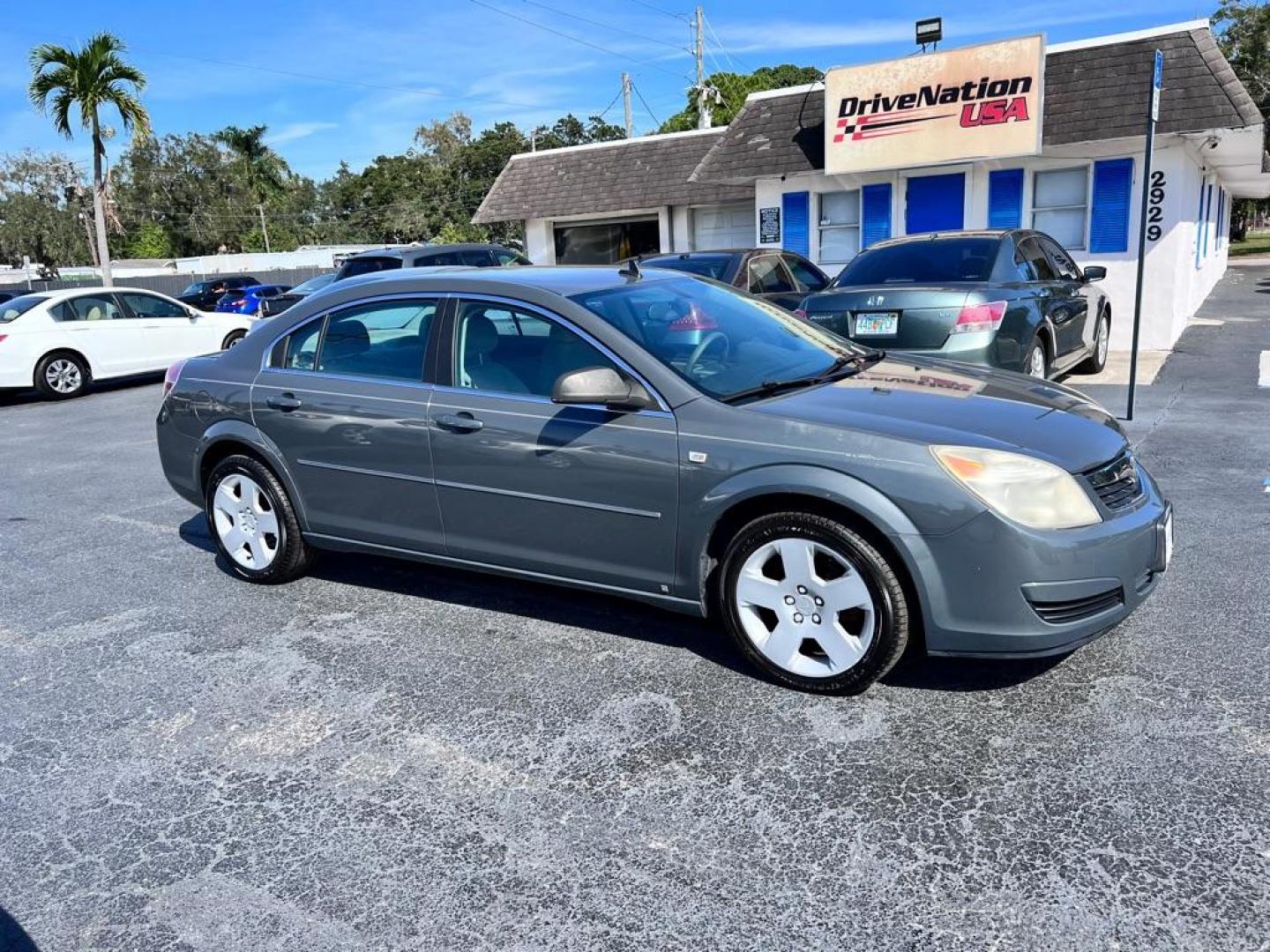 2008 GRAY SATURN AURA XE (1G8ZS57N98F) with an 3.5L engine, Automatic transmission, located at 2929 9th St. West, Bradenton, 34205, (941) 242-2810, 27.473591, -82.570679 - Photo#1