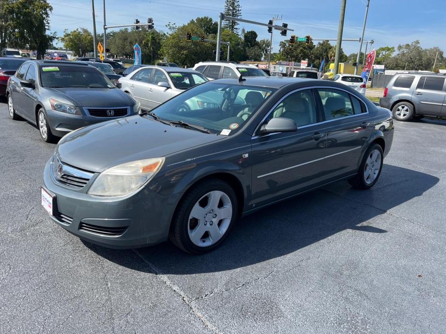 2008 GRAY SATURN AURA XE (1G8ZS57N98F) with an 3.5L engine, Automatic transmission, located at 2929 9th St. West, Bradenton, 34205, (941) 242-2810, 27.473591, -82.570679 - Photo#3