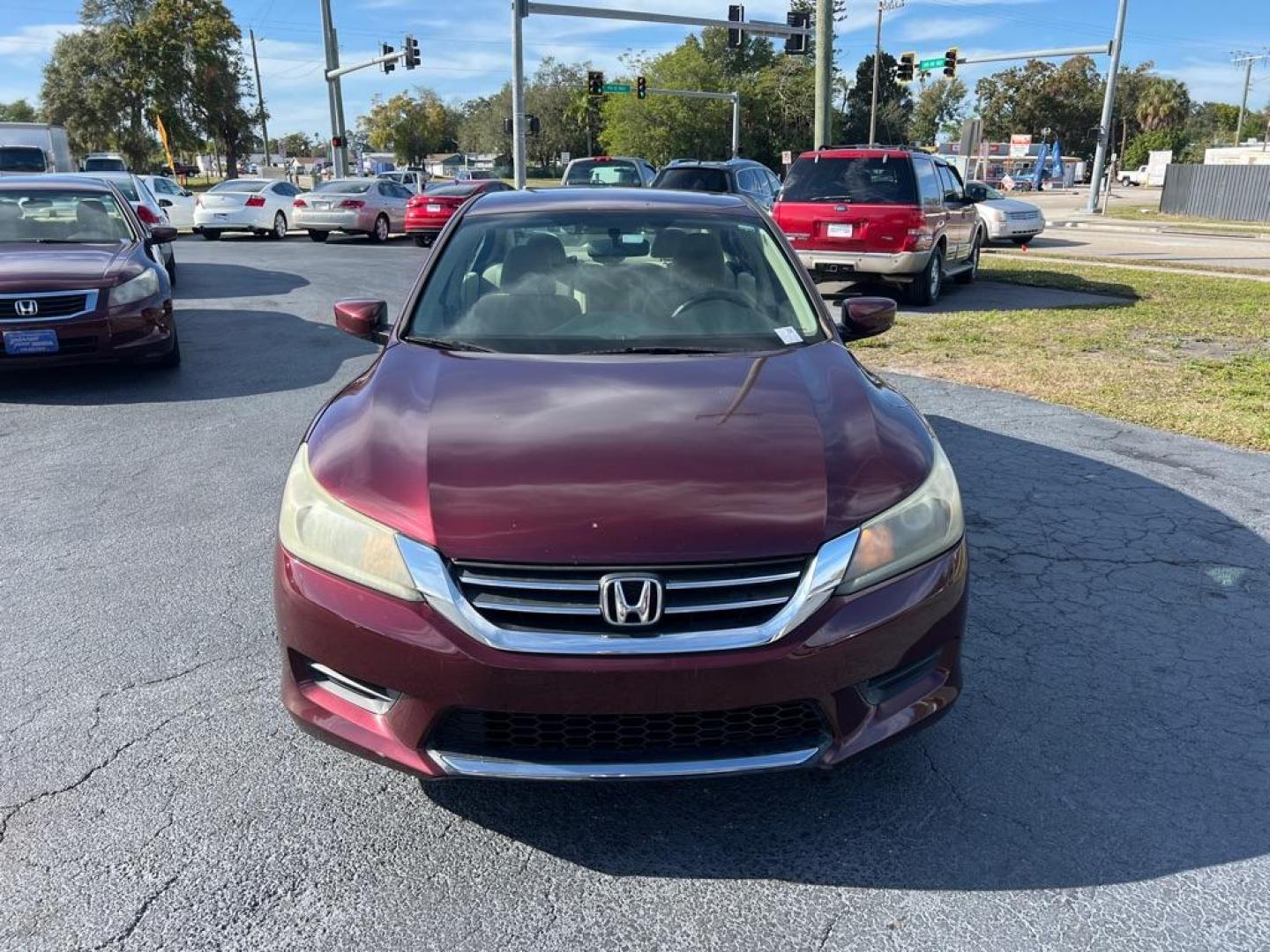 2013 RED HONDA ACCORD LX (1HGCR2F36DA) with an 2.4L engine, Continuously Variable transmission, located at 2929 9th St. West, Bradenton, 34205, (941) 242-2810, 27.473591, -82.570679 - Photo#2