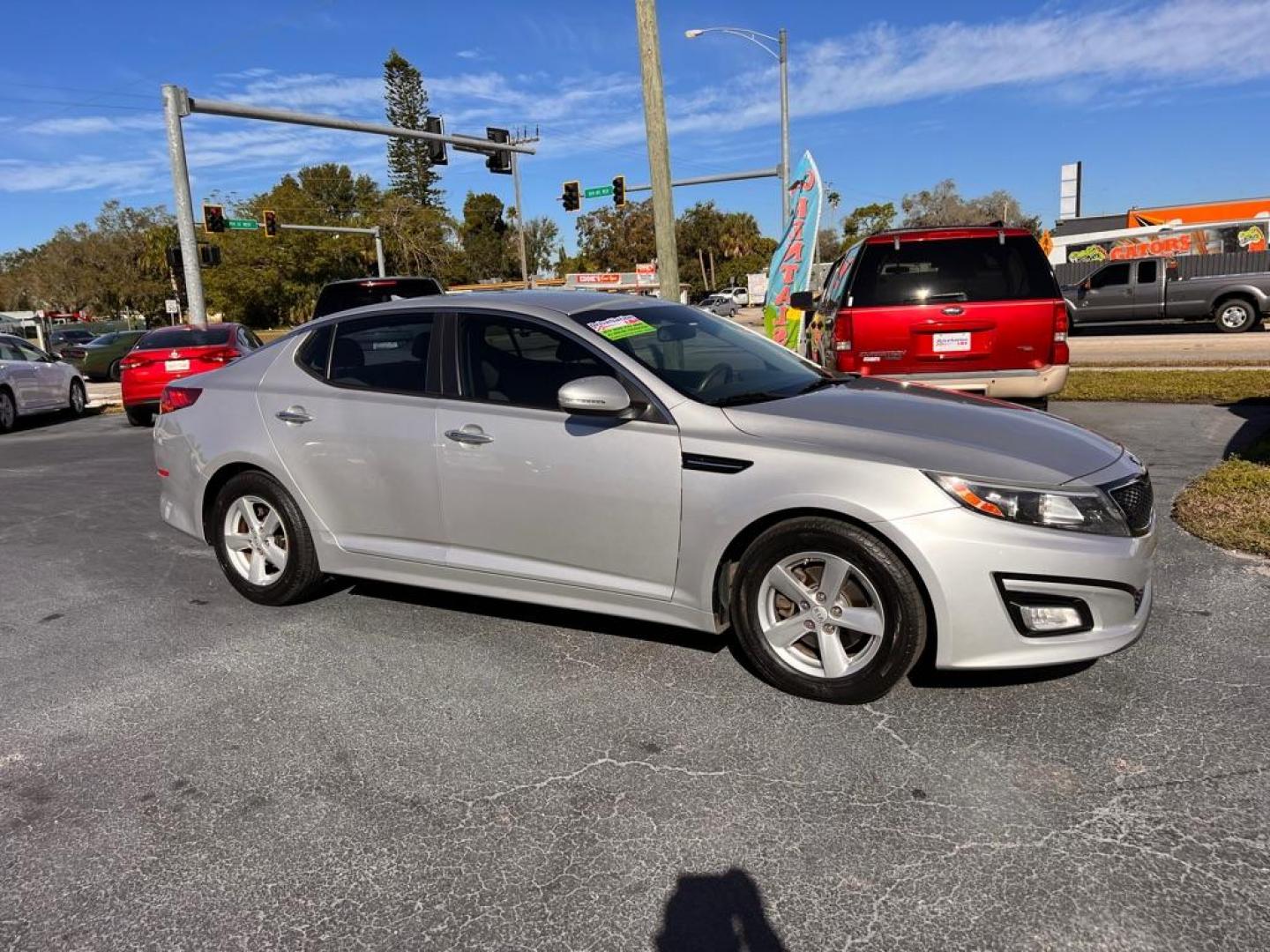 2014 SILVER KIA OPTIMA LX (5XXGM4A76EG) with an 2.4L engine, Automatic transmission, located at 2929 9th St. West, Bradenton, 34205, (941) 242-2810, 27.473591, -82.570679 - Photo#0