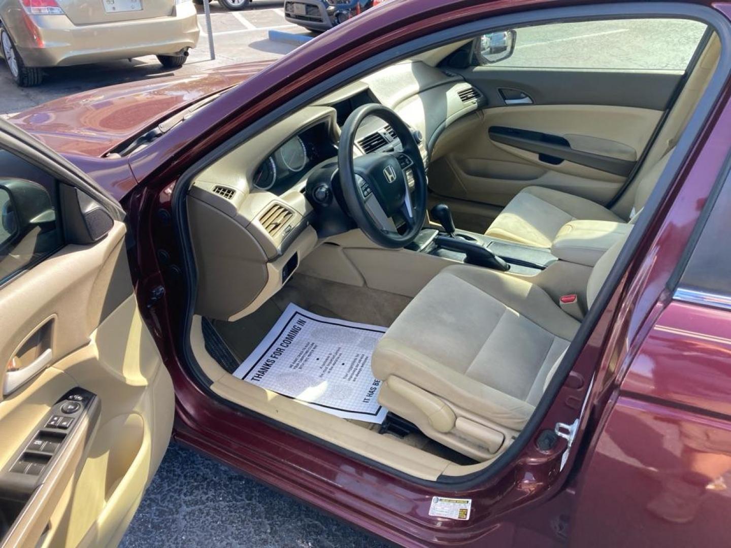 2010 MAROON HONDA ACCORD LX (1HGCP2F31AA) with an 2.4L engine, Automatic transmission, located at 2929 9th St. West, Bradenton, 34205, (941) 242-2810, 27.473591, -82.570679 - Photo#9