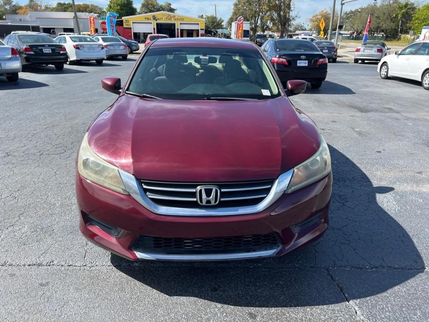 2013 RED HONDA ACCORD LX (1HGCR2F38DA) with an 2.4L engine, Continuously Variable transmission, located at 2929 9th St. West, Bradenton, 34205, (941) 242-2810, 27.473591, -82.570679 - Photo#2