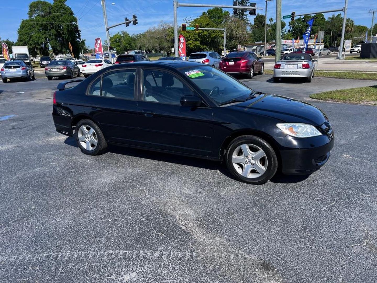 2005 BLACK HONDA CIVIC EX (2HGES26765H) with an 1.7L engine, Automatic transmission, located at 2929 9th St. West, Bradenton, 34205, (941) 242-2810, 27.473591, -82.570679 - Photo#0