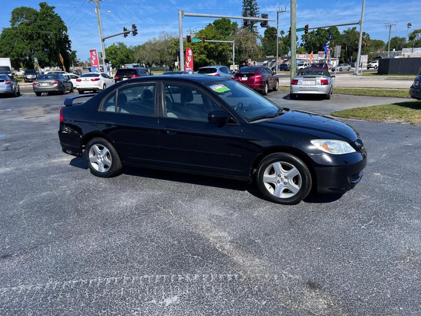 2005 BLACK HONDA CIVIC EX (2HGES26765H) with an 1.7L engine, Automatic transmission, located at 2929 9th St. West, Bradenton, 34205, (941) 242-2810, 27.473591, -82.570679 - Photo#1