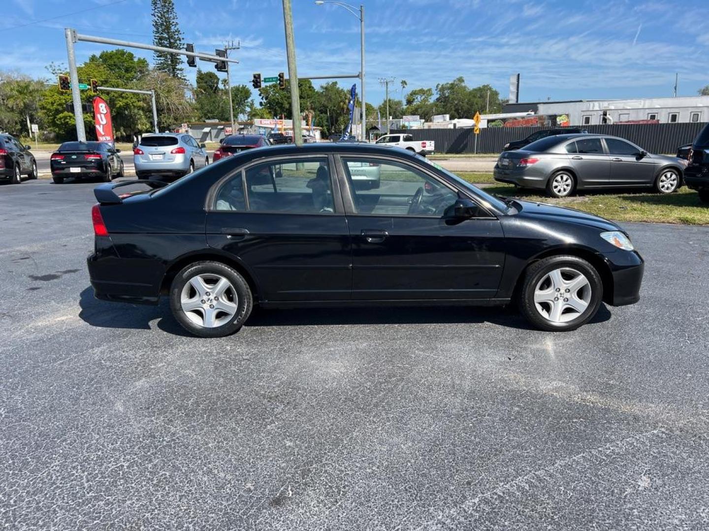 2005 BLACK HONDA CIVIC EX (2HGES26765H) with an 1.7L engine, Automatic transmission, located at 2929 9th St. West, Bradenton, 34205, (941) 242-2810, 27.473591, -82.570679 - Photo#8