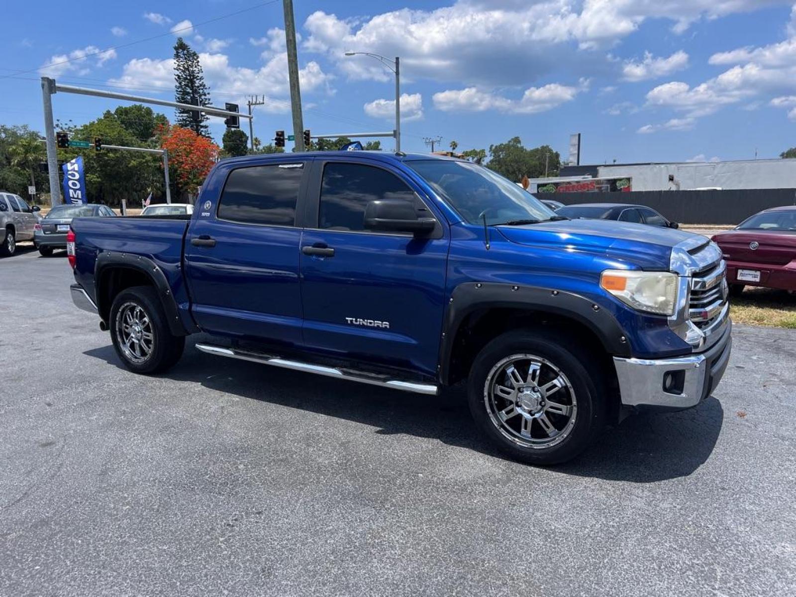 2014 BLUE TOYOTA TUNDRA CREWMAX SR5 (5TFEM5F17EX) with an 4.6L engine, Automatic transmission - Thanks for inquring into DriveNation USA! All vehicles listed can be viewed at www.drivenationusa.com for vehicle history reports and additonal info. We cannot quote any terms such as down payments or monthly payments without an application. You can apply directly at www.drivenationusa.com or by con - Photo #0
