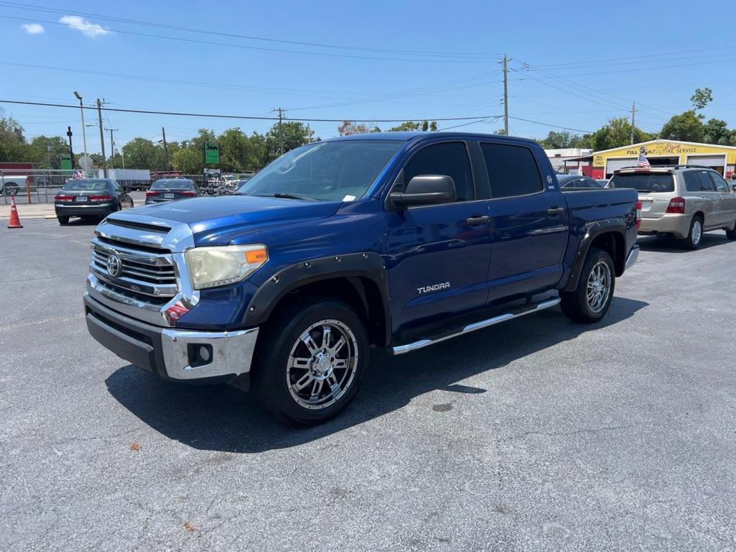 2014 BLUE TOYOTA TUNDRA CREWMAX SR5 (5TFEM5F17EX) with an 4.6L engine, Automatic transmission, located at 2929 9th St. West, Bradenton, 34205, (941) 242-2810, 27.473591, -82.570679 - Thanks for inquring into DriveNation USA! All vehicles listed can be viewed at www.drivenationusa.com for vehicle history reports and additonal info. We cannot quote any terms such as down payments or monthly payments without an application. You can apply directly at www.drivenationusa.com or by con - Photo#3