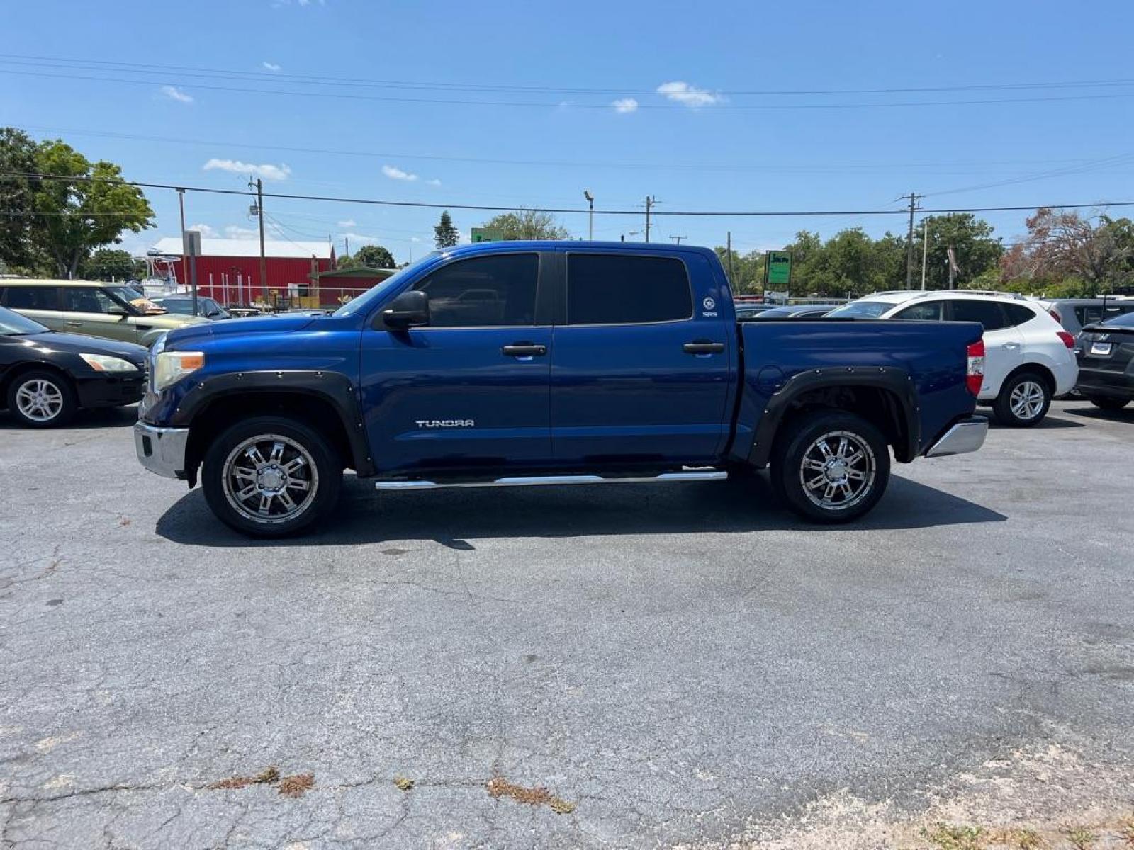 2014 BLUE TOYOTA TUNDRA CREWMAX SR5 (5TFEM5F17EX) with an 4.6L engine, Automatic transmission, located at 2929 9th St. West, Bradenton, 34205, (941) 242-2810, 27.473591, -82.570679 - Thanks for inquring into DriveNation USA! All vehicles listed can be viewed at www.drivenationusa.com for vehicle history reports and additonal info. We cannot quote any terms such as down payments or monthly payments without an application. You can apply directly at www.drivenationusa.com or by con - Photo #4