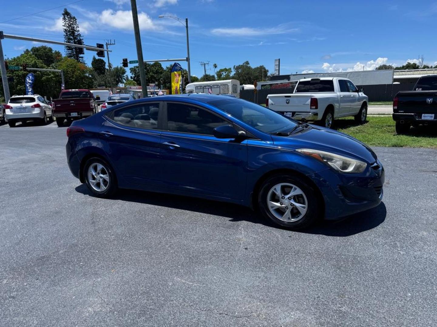 2016 BLUE HYUNDAI ELANTRA SE (5NPDH4AE9GH) with an 1.8L engine, Automatic transmission, located at 2929 9th St. West, Bradenton, 34205, (941) 242-2810, 27.473591, -82.570679 - Photo#1