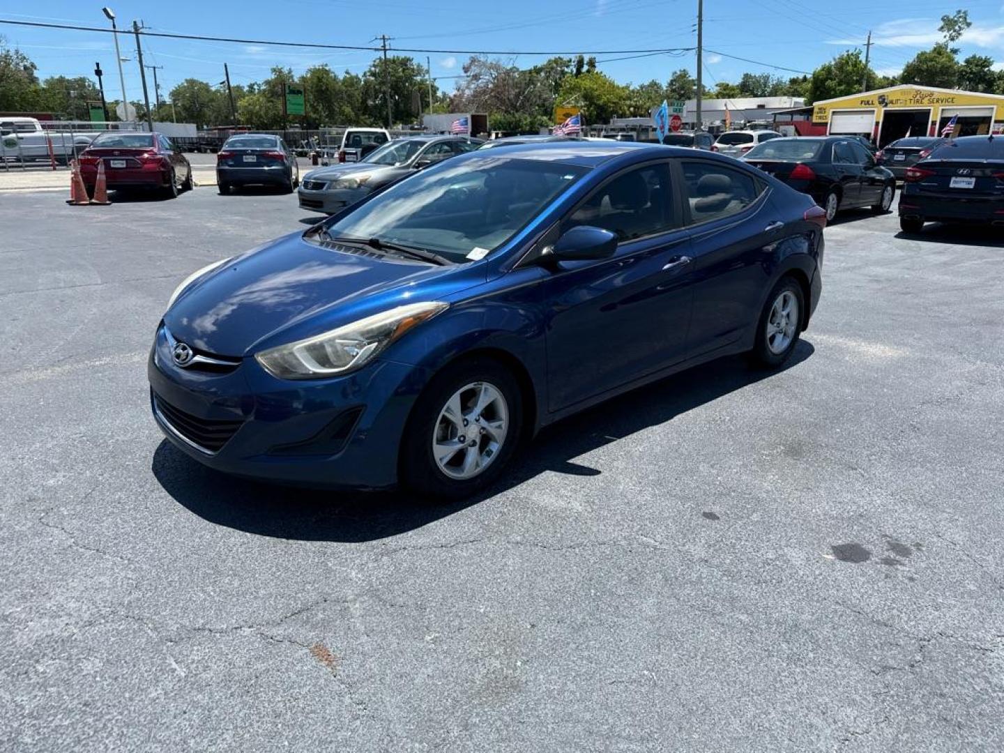 2016 BLUE HYUNDAI ELANTRA SE (5NPDH4AE9GH) with an 1.8L engine, Automatic transmission, located at 2929 9th St. West, Bradenton, 34205, (941) 242-2810, 27.473591, -82.570679 - Photo#5