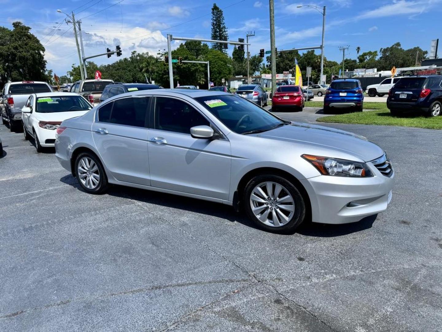 2012 SILVER HONDA ACCORD EXL (1HGCP3F85CA) with an 3.5L engine, Automatic transmission, located at 2929 9th St. West, Bradenton, 34205, (941) 242-2810, 27.473591, -82.570679 - Photo#0