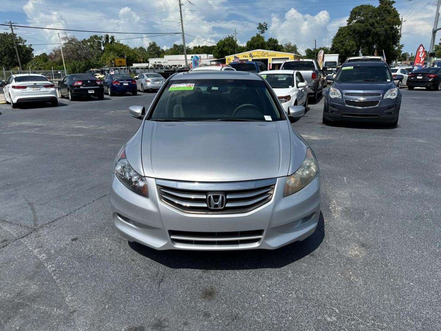 2012 SILVER HONDA ACCORD EXL (1HGCP3F85CA) with an 3.5L engine, Automatic transmission, located at 2929 9th St. West, Bradenton, 34205, (941) 242-2810, 27.473591, -82.570679 - Photo#2