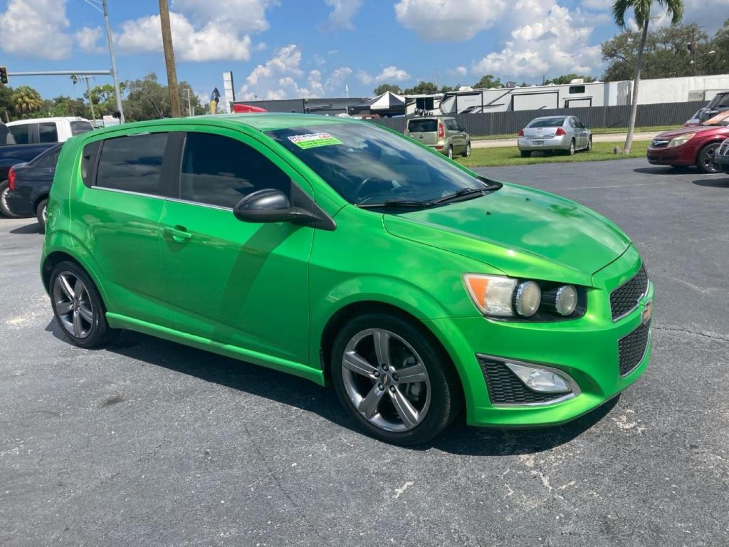 2014 GREEN CHEVROLET SONIC RS (1G1JG6SB2E4) with an 1.4L engine, Automatic transmission, located at 2929 9th St. West, Bradenton, 34205, (941) 242-2810, 27.473591, -82.570679 - Thanks for inquring into DriveNation USA! All vehicles listed can be viewed at www.drivenationusa.com for vehicle history reports and additonal info. We cannot quote any terms such as down payments or monthly payments without an application. You can apply directly at www.drivenationusa.com or by con - Photo#2