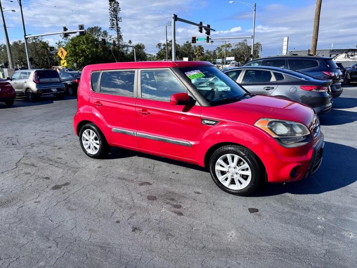 2013 RED KIA SOUL + (KNDJT2A52D7) with an 1.6L engine, Automatic transmission, located at 2929 9th St. West, Bradenton, 34205, (941) 242-2810, 27.473591, -82.570679 - Thanks for inquring into DriveNation USA! All vehicles listed can be viewed at www.drivenationusa.com for vehicle history reports and additonal info. We cannot quote any terms such as down payments or monthly payments without an application. You can apply directly at www.drivenationusa.com or by con - Photo#1